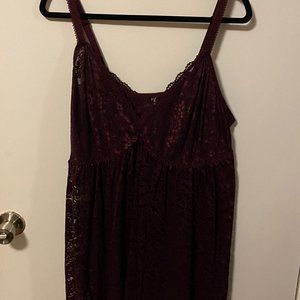 Wine Colored Lace Babydoll